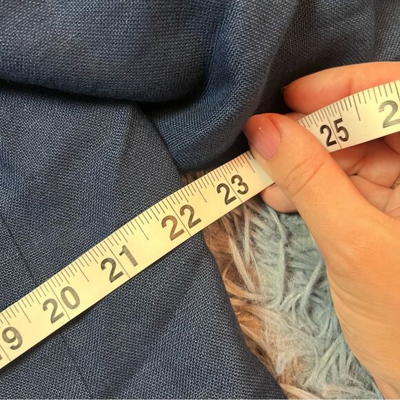 Talbots Irish Linen Navy Utility Style Blazer Jacket Size 20 - Picture 3 of 4